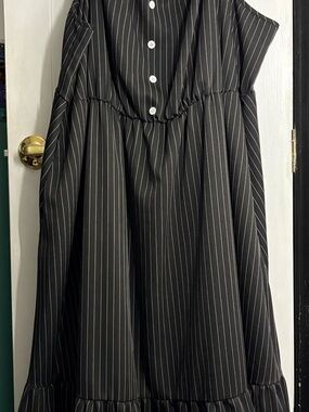 BloomChic Black and White Pinstripe Maxi Dress